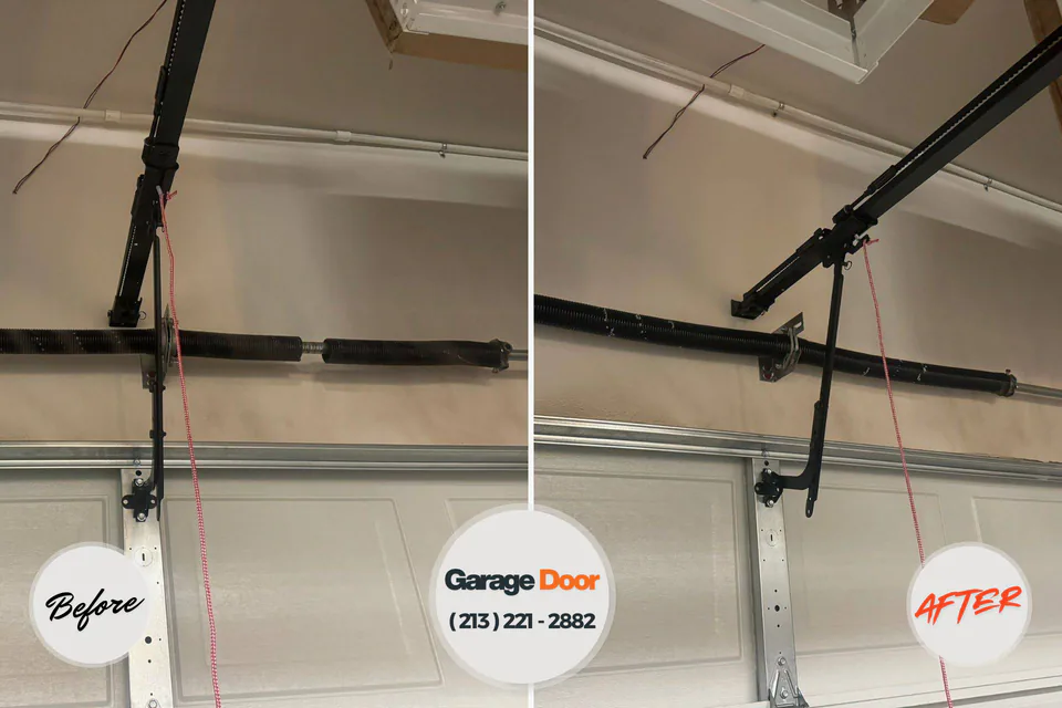 Before and after: garage door repair Merrydale, LA